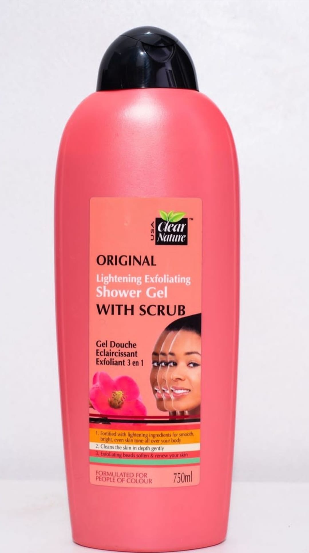 Clear Nature Original Lightening Exfoliating Shower Gel Scrub 750Ml