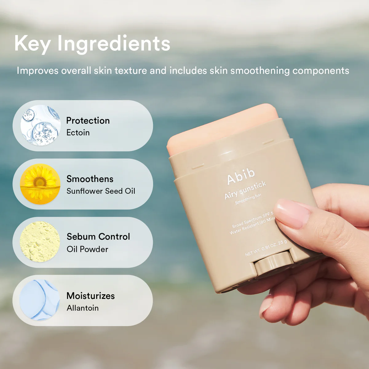 Abib Airy Sunstick Smoothing Bar SPF50+PA+23g - Image 3