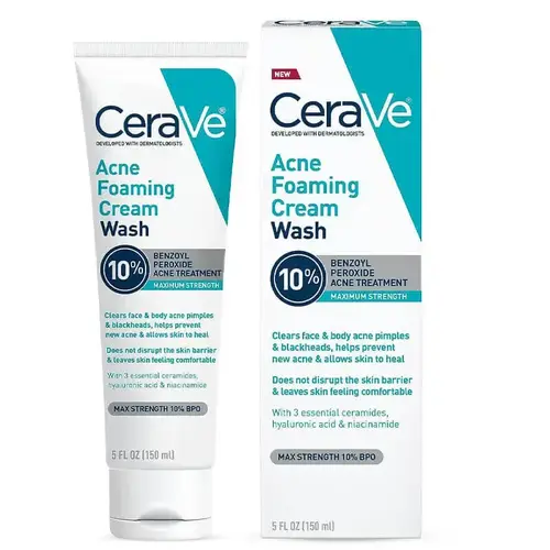 CERAVE ACNE FOAMING CREAM WASH 10% BENZOYL 150ML