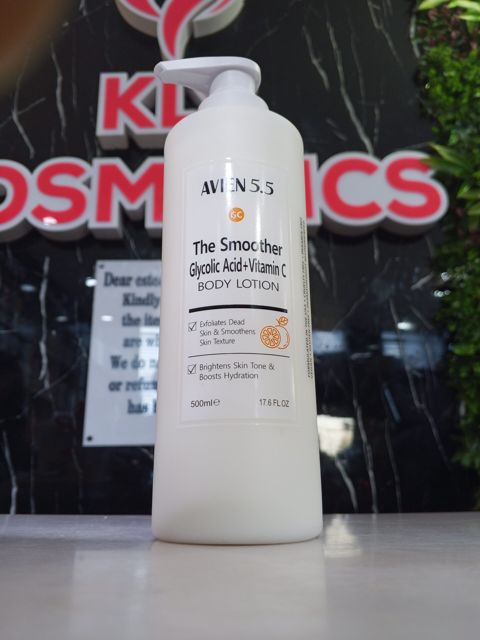 AVIEN 5.5 THE SMOOTHER GLYCOLIC ACID + VC BODY LOTION 500ML